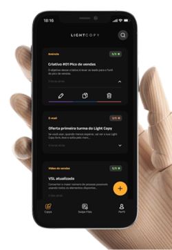 Mockup do App LightCopy
