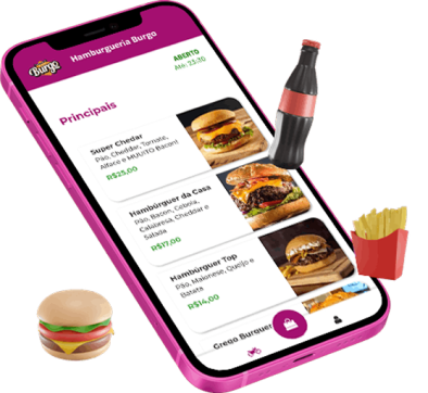 Mockup da plataforma Entrega Food